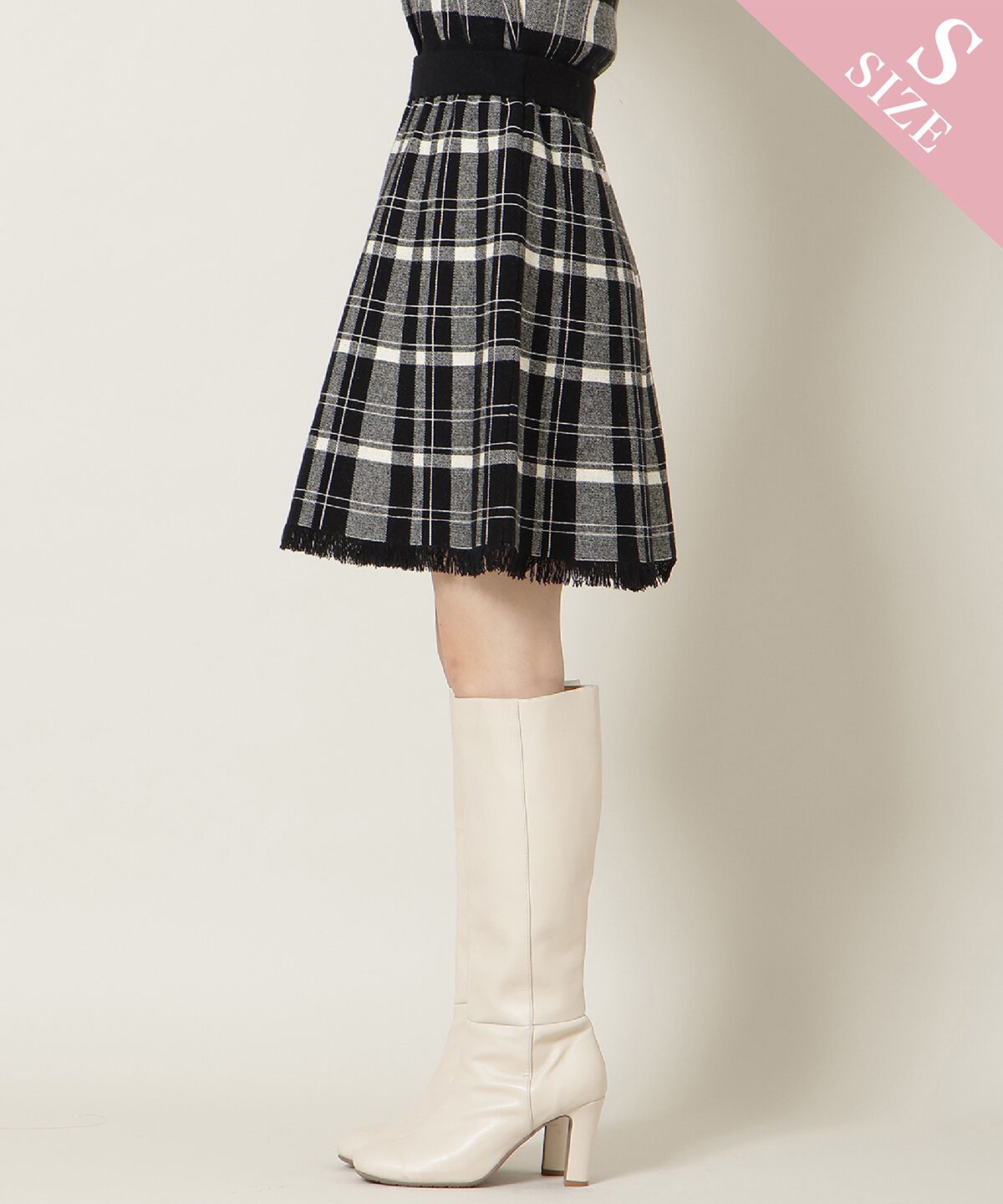 WILLSELECTION「チェック柄ニットフレアスカート」|フレア|