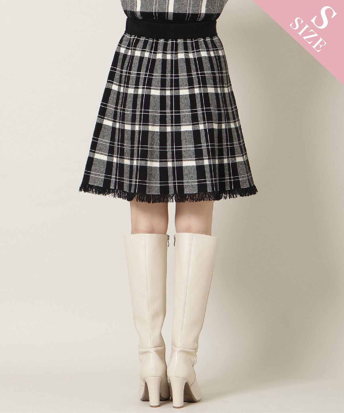 WILLSELECTION「チェック柄ニットフレアスカート」|フレア|