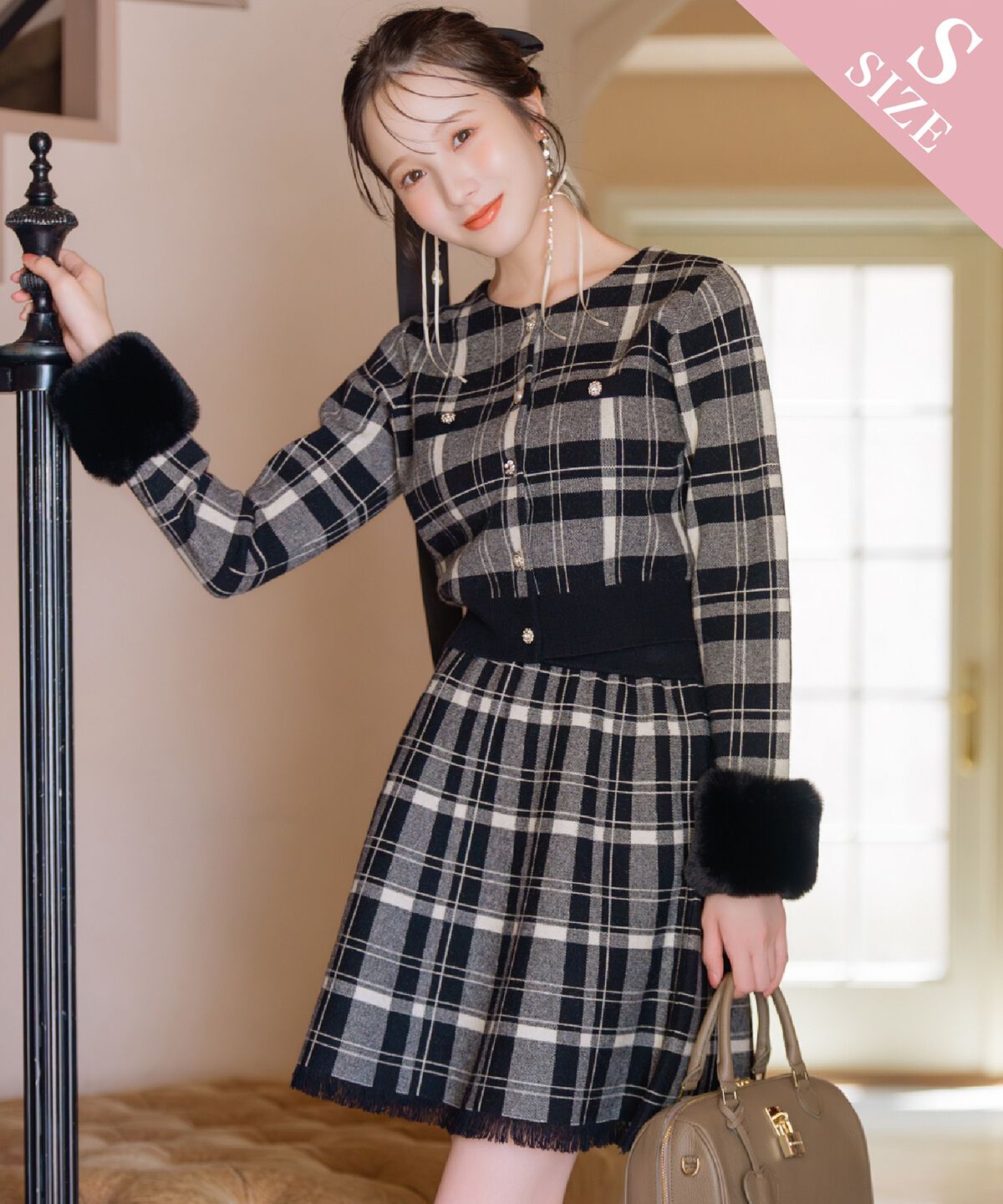 WILLSELECTION「チェック柄ニットフレアスカート」|フレア|