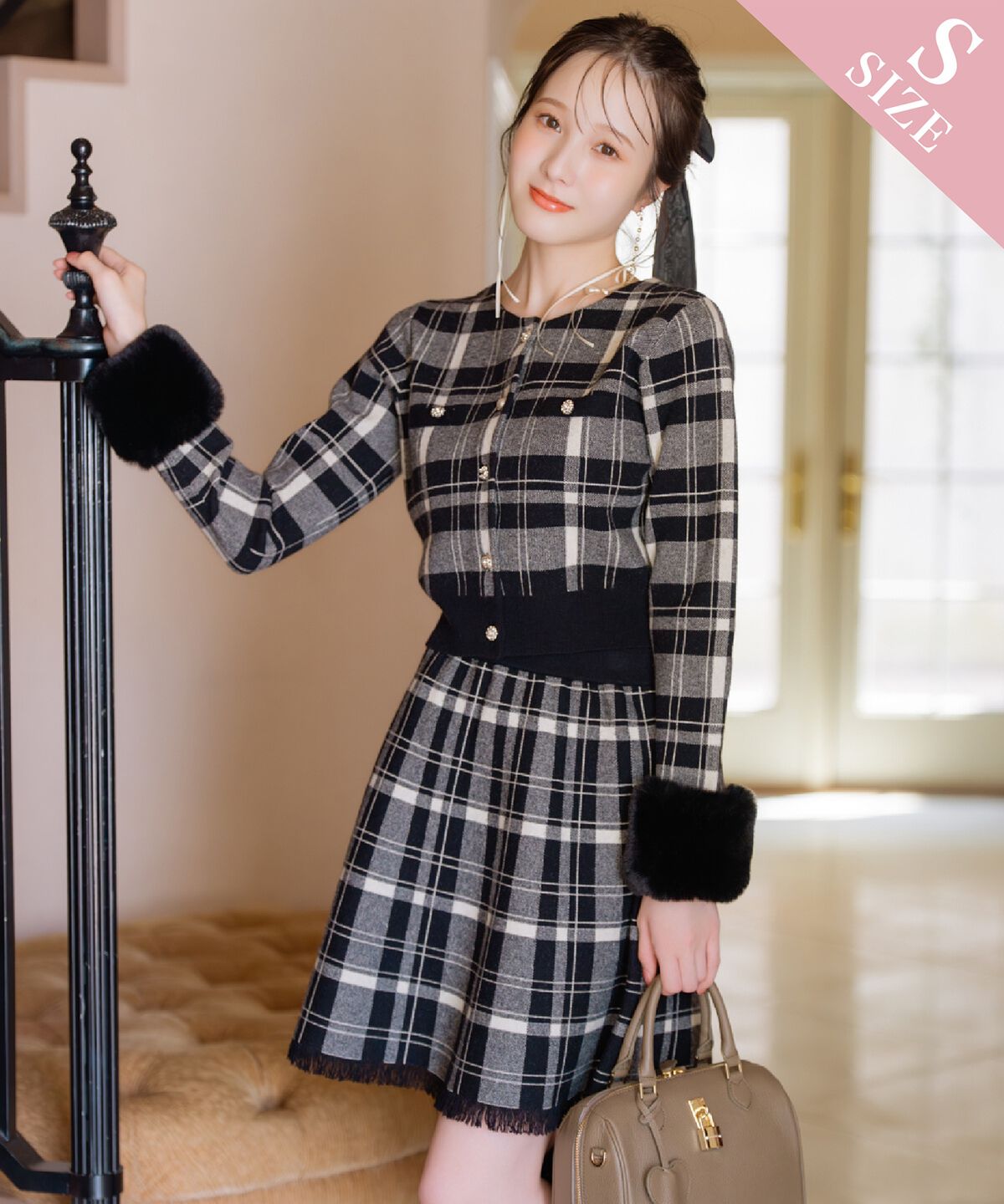 WILLSELECTION「チェック柄ニットフレアスカート」|フレア|