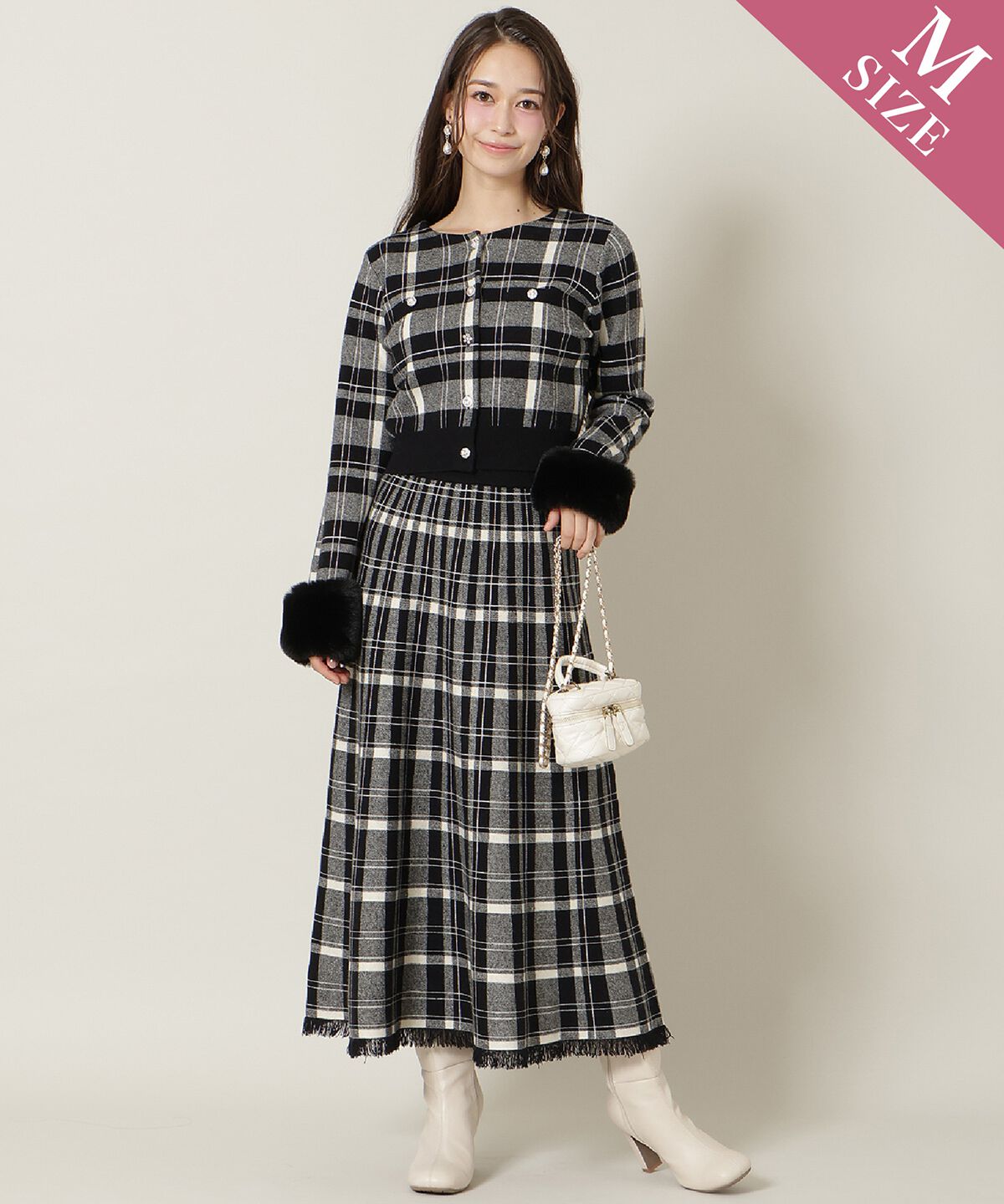 WILLSELECTION「チェック柄ニットフレアスカート」|フレア|