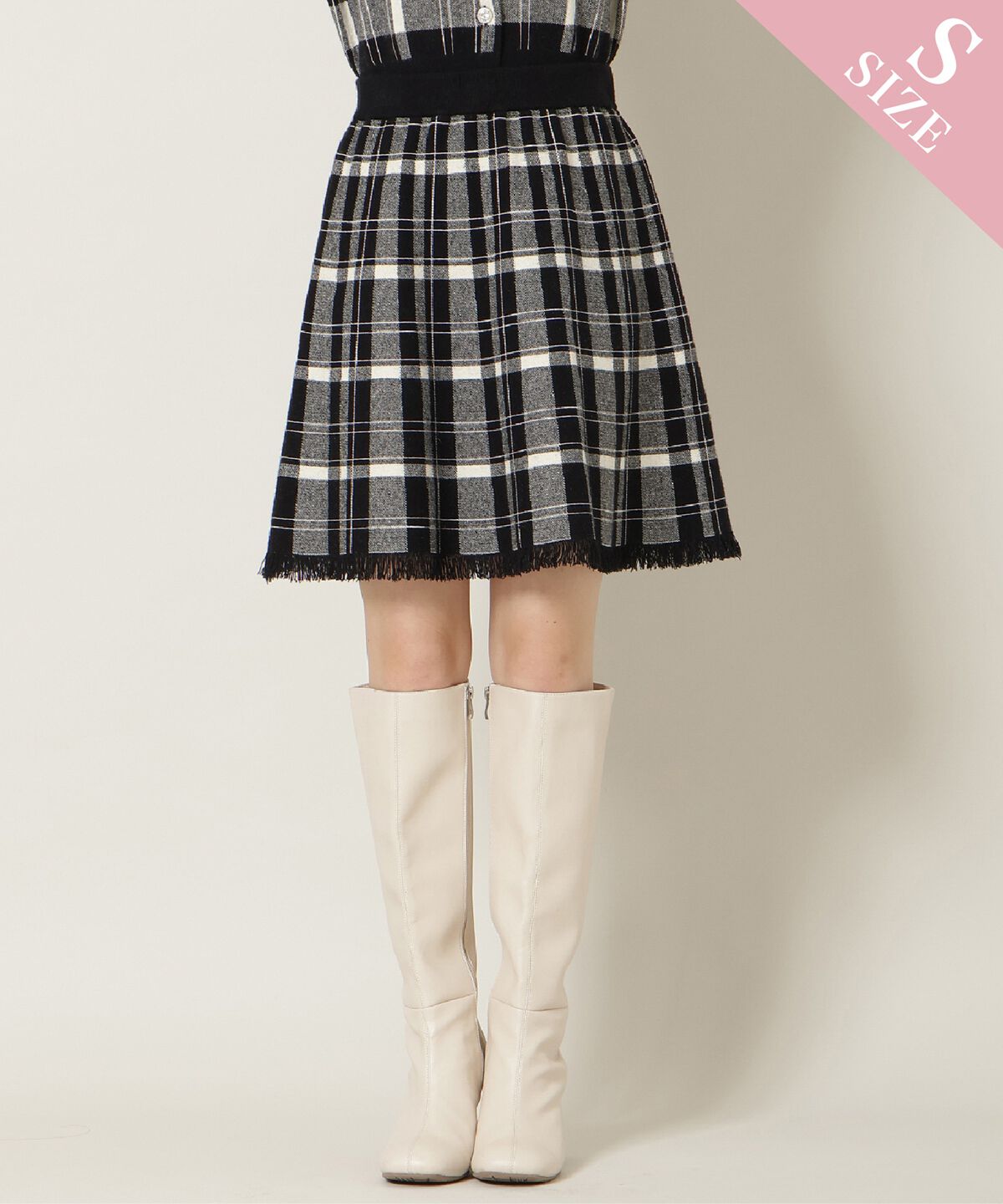 WILLSELECTION「チェック柄ニットフレアスカート」|フレア|