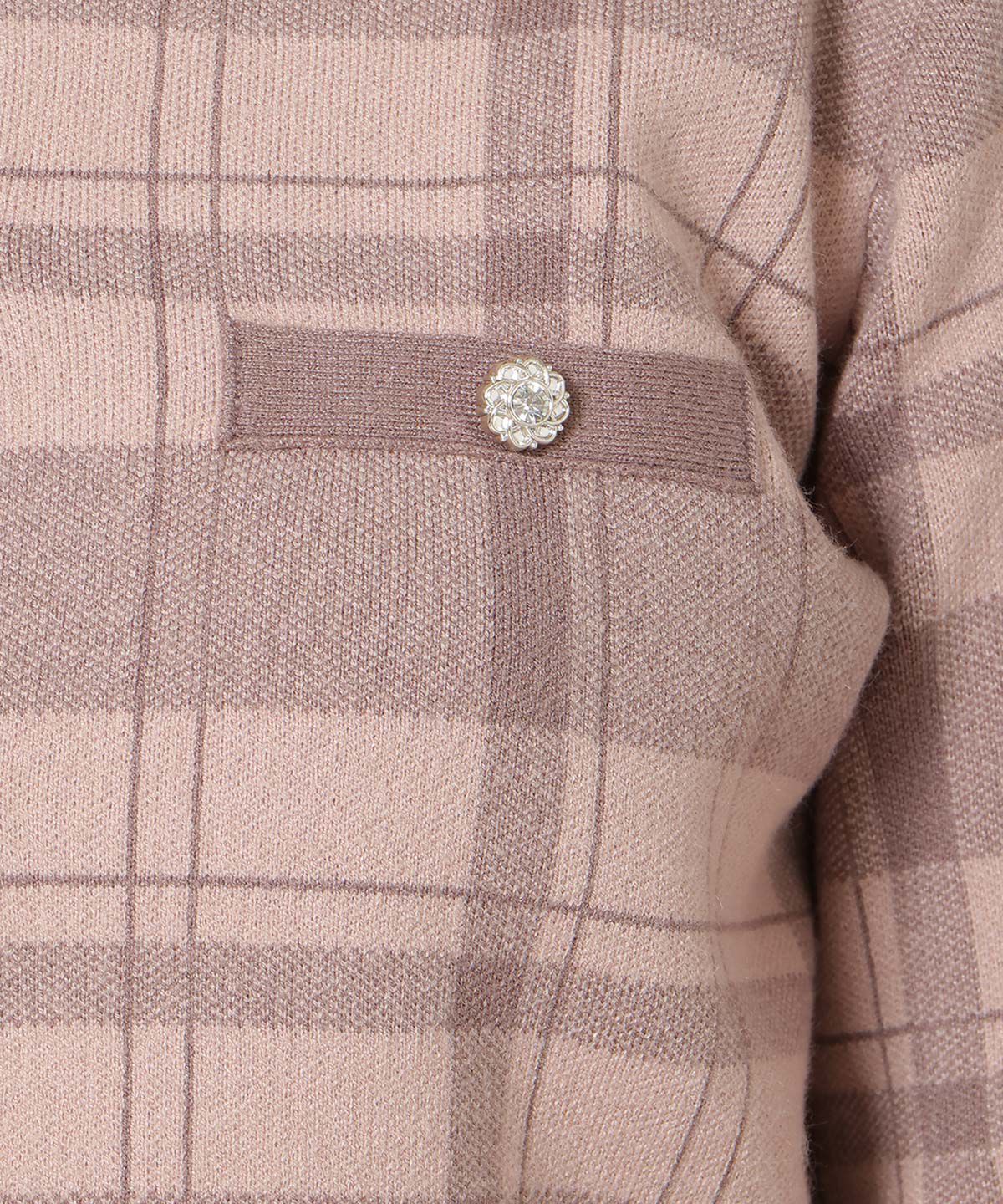 WILLSELECTION「チェック柄ファーカフスカーディガン」|カーディガン|