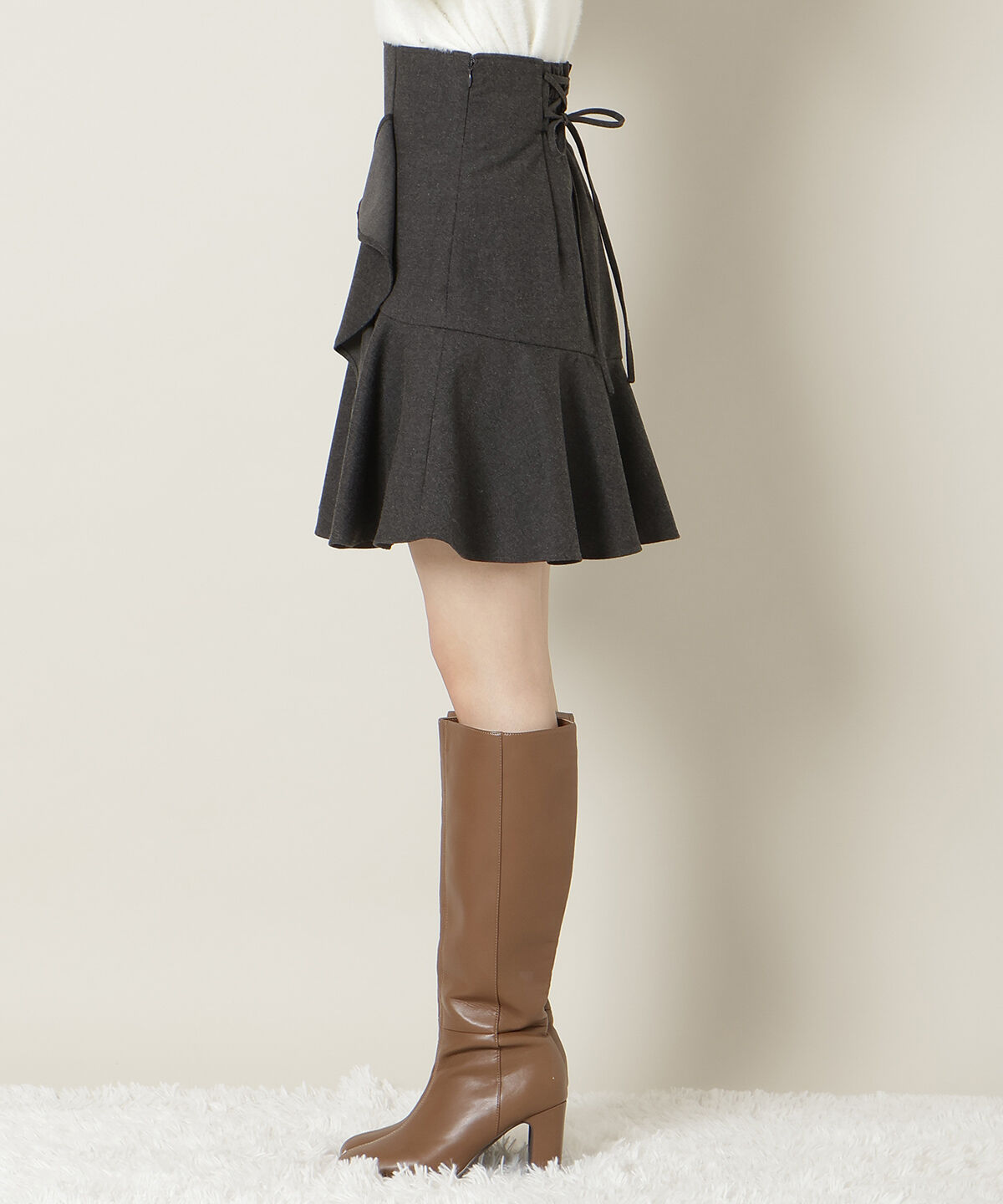 WILLSELECTION「アシメラッフルフリルミニスカート」|フレア|