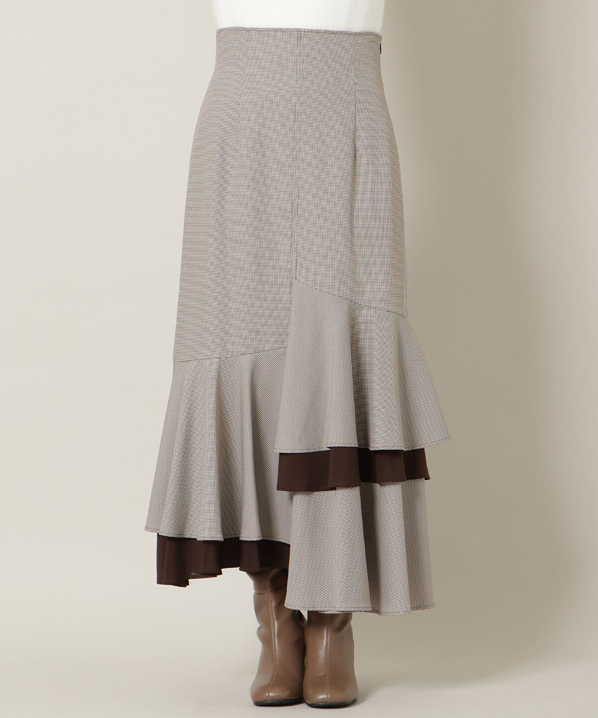 WILLSELECTION「アシンメトリーレイヤードヘムスカート」|フレア|