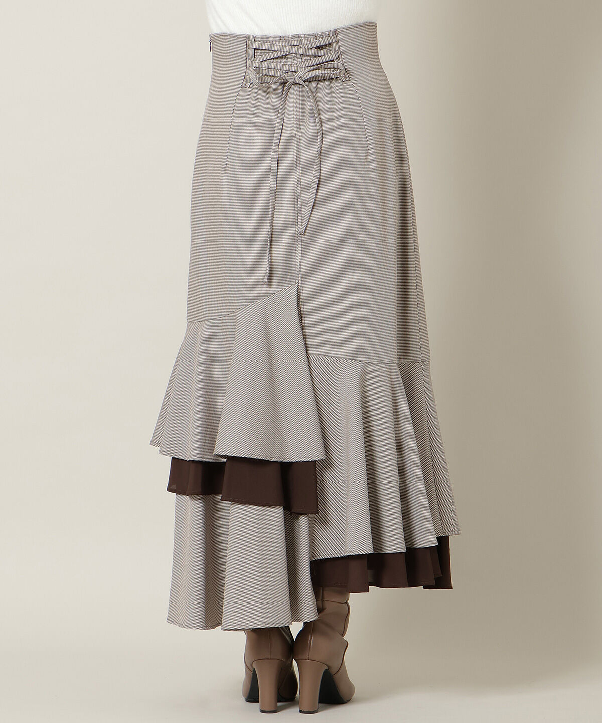 WILLSELECTION「アシンメトリーレイヤードヘムスカート」|フレア|