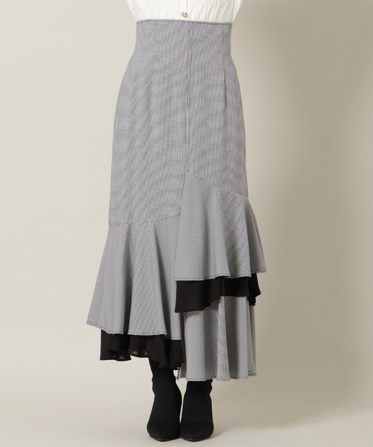 WILLSELECTION「アシンメトリーレイヤードヘムスカート」|フレア|