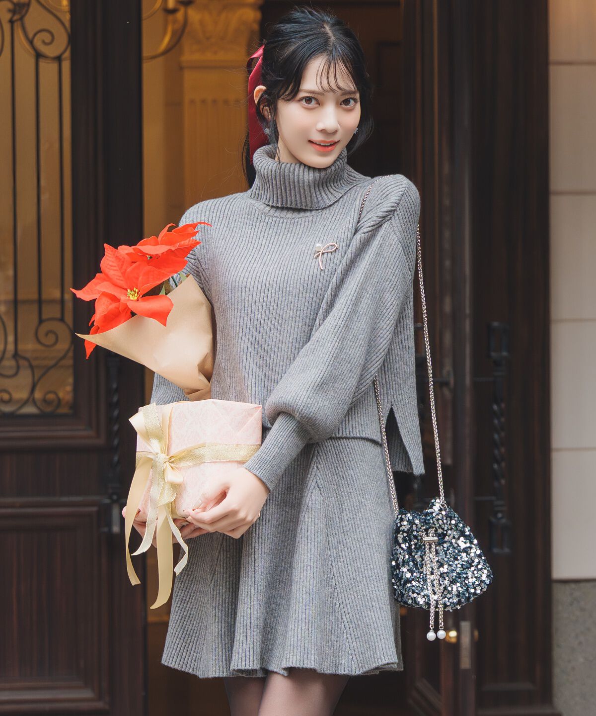 WILLSELECTION「オフタートル&times;スカートニットSETUP」|ワンピース|