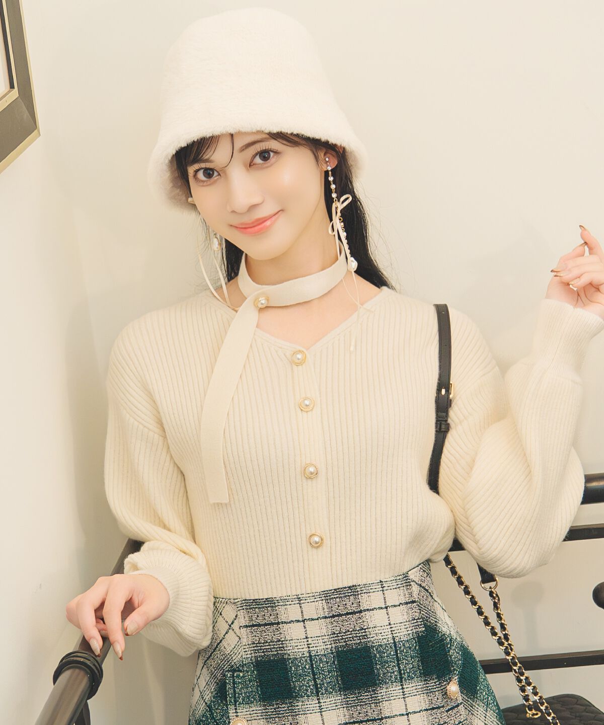 WILLSELECTION「Vネックチョーカーリブニット」|ニット・セーター|