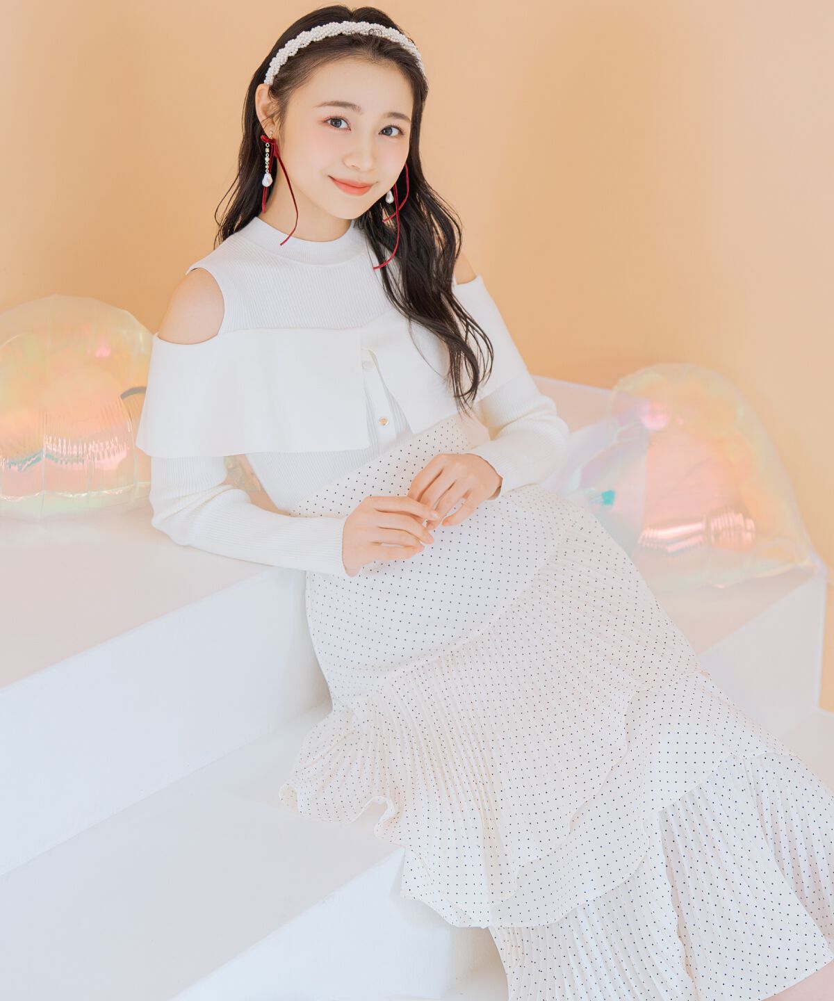 WILLSELECTION「プリーツシフォンティアードスカート」|フレア|