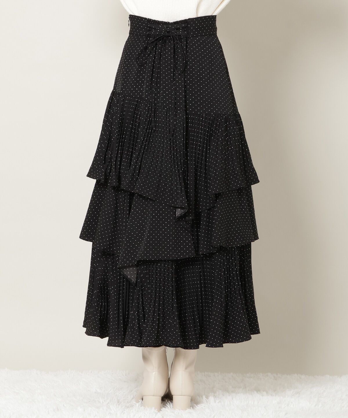 WILLSELECTION「プリーツシフォンティアードスカート」|フレア|