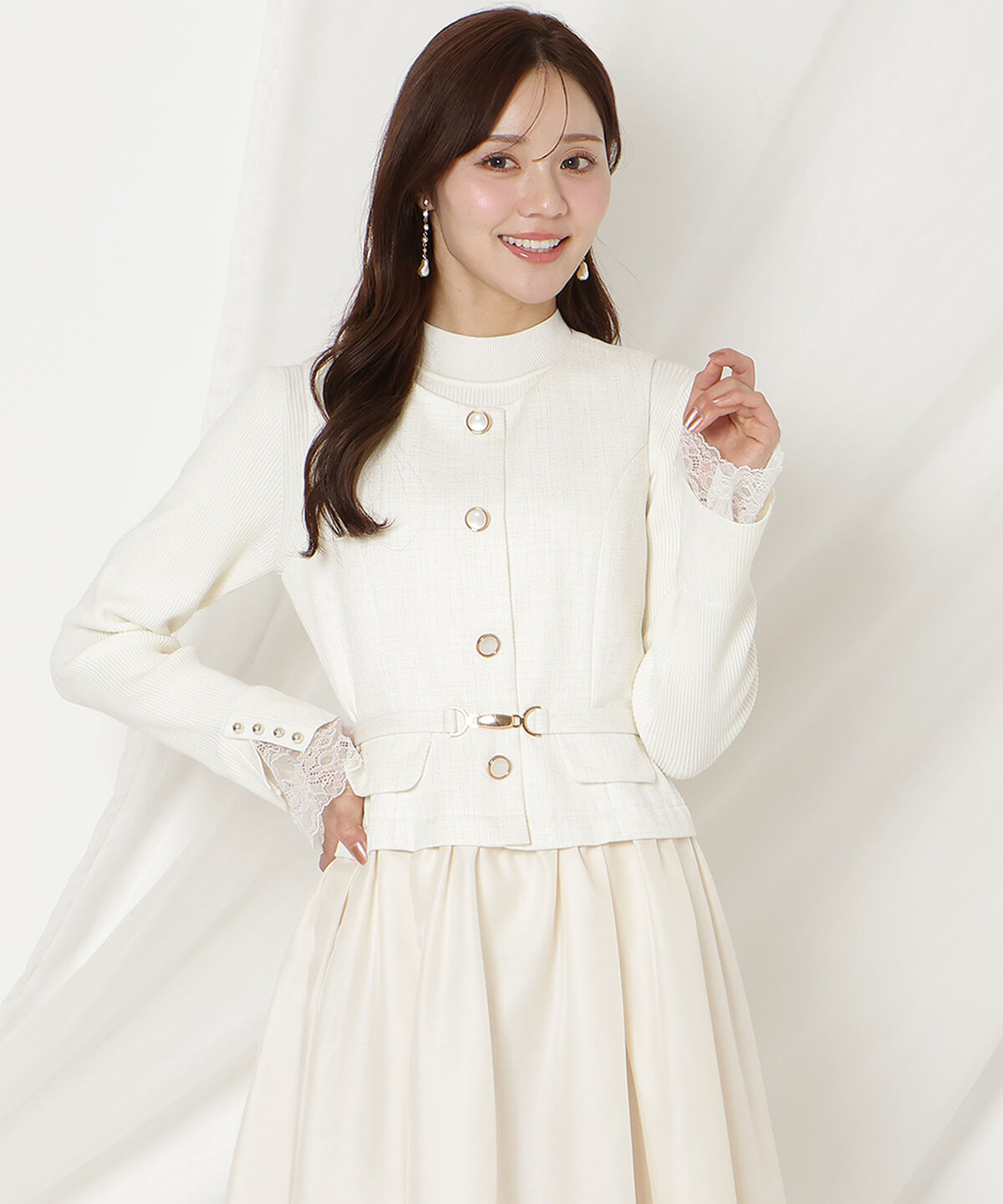 WILLSELECTION「ツイードドッキングジレワンピース」|ワンピース|