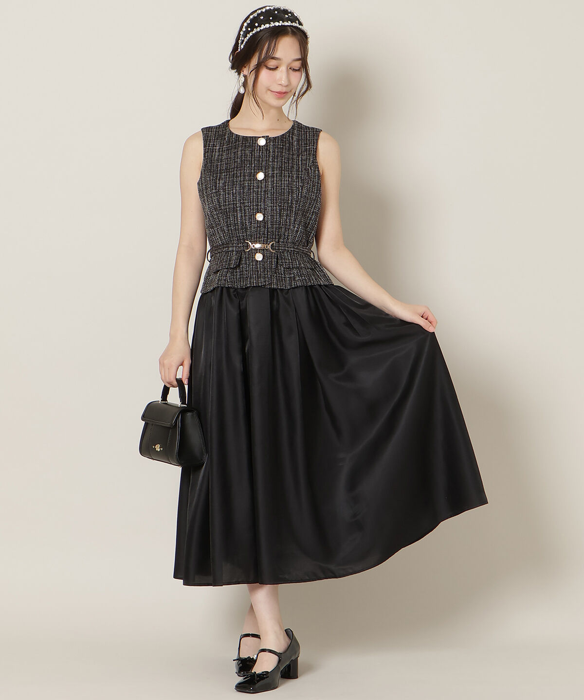 WILLSELECTION「ツイードドッキングジレワンピース」|ワンピース|