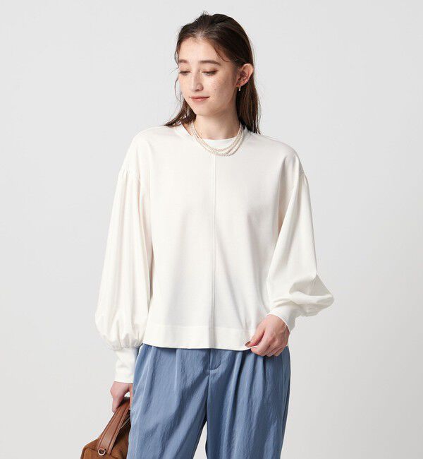 UNITED ARROWS「ポンチ バルーンスリーブ カットソー ‐ウォッシャブル‐」|Tシャツ・カットソー|WHITE