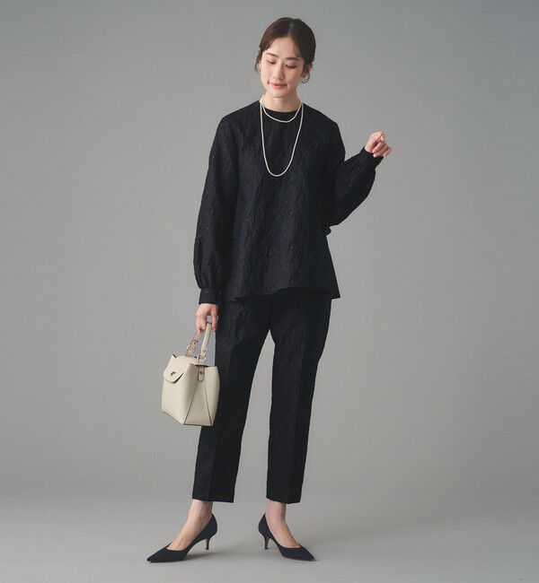 UNITED ARROWS「GISHA 2トーン ジャガード ブラウス」|シャツ・ブラウス|