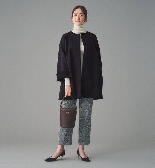 UNITED ARROWS「SPONGY Aライン ミドルコート」|ノーカラーコート|