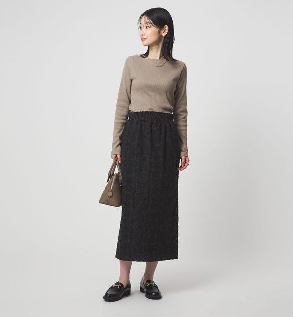 UNITED ARROWS green label relaxing「ラメ リブ ボートネック カットソー」|Tシャツ・カットソー|