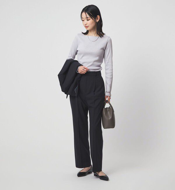 UNITED ARROWS green label relaxing「ラメ リブ ボートネック カットソー」|Tシャツ・カットソー|