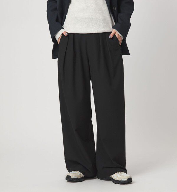 UNITED ARROWS green label relaxing「【WEB限定】＜at ease＞オルマイ スラックス ウォッシャブル ストレッチ UVカット」|スラックス|BLACK