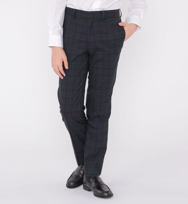 SHIPS KIDS「SHIPS KIDS:145～160cm /〈洗濯機可能〉セレモニー ウォッシャブル ブラックウォッチ ロング パンツ」|その他|