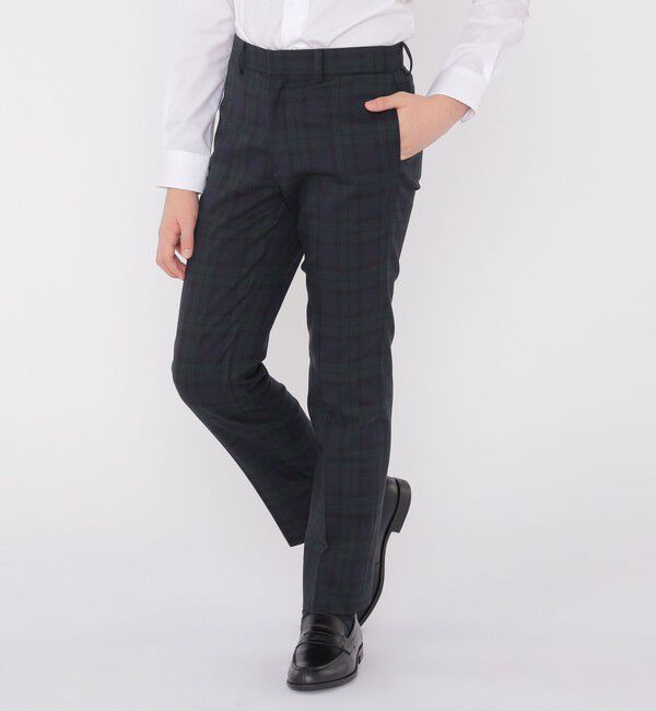 SHIPS KIDS「SHIPS KIDS:145～160cm /〈洗濯機可能〉セレモニー ウォッシャブル ブラックウォッチ ロング パンツ」|その他|