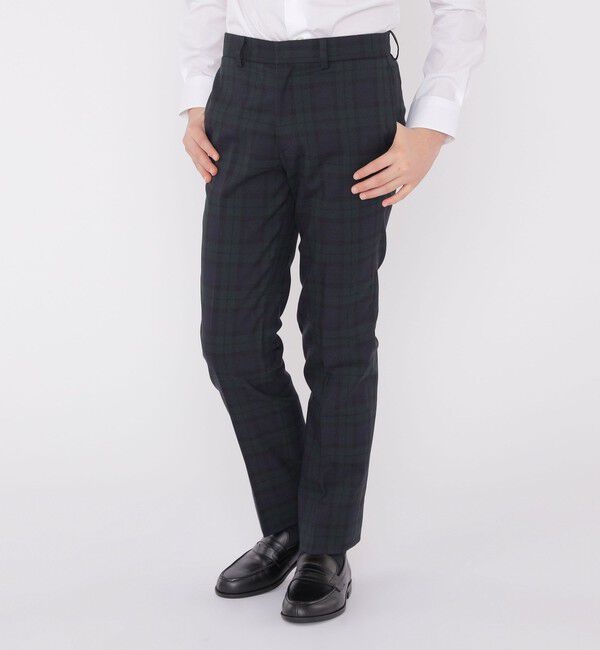 SHIPS KIDS「SHIPS KIDS:145～160cm /〈洗濯機可能〉セレモニー ウォッシャブル ブラックウォッチ ロング パンツ」|その他|