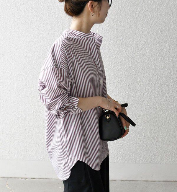 SHIPS any「SHIPS any:〈洗濯機可能〉REPREVE バンド カラー シャツ」|シャツ・ブラウス|