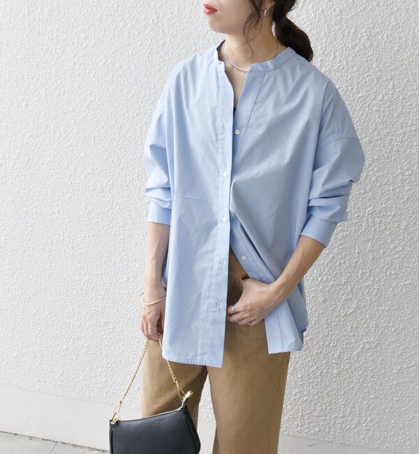 SHIPS any「SHIPS any:〈洗濯機可能〉REPREVE バンド カラー シャツ」|シャツ・ブラウス|