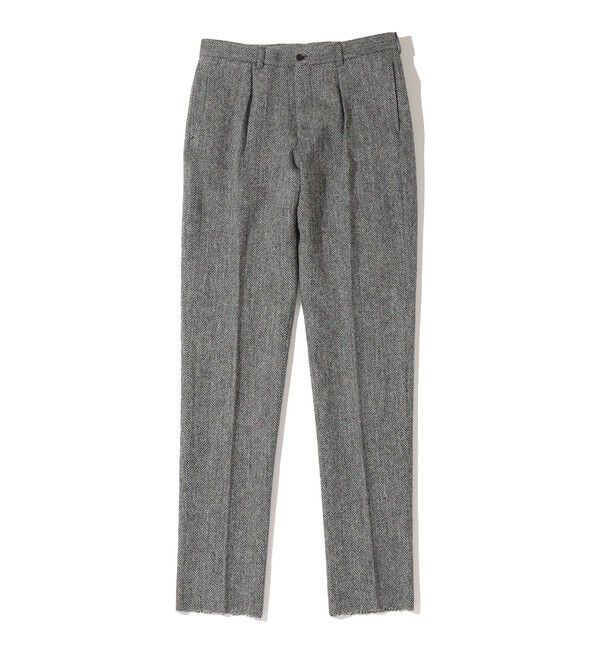 SHIPS「Southwick: HarrisTweed 1タック IVY トラウザーズ」|スラックス|チャコールグレー