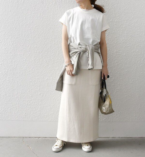 SHIPS any「SHIPS any:〈抗菌防臭/洗濯機可能〉USAコットン フレンチスリーブ TEE」|Tシャツ・カットソー|