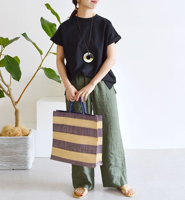 SHIPS any「SHIPS any:〈抗菌防臭/洗濯機可能〉USAコットン フレンチスリーブ TEE」|Tシャツ・カットソー|