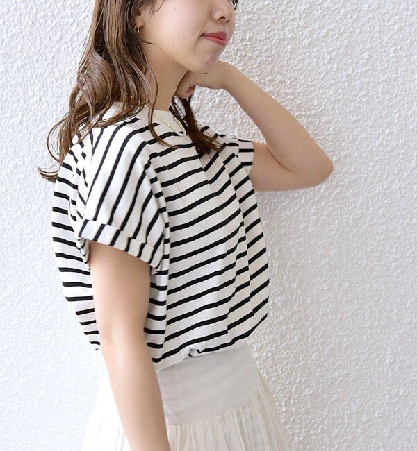 SHIPS any「SHIPS any:〈抗菌防臭/洗濯機可能〉USAコットン フレンチスリーブ TEE」|Tシャツ・カットソー|