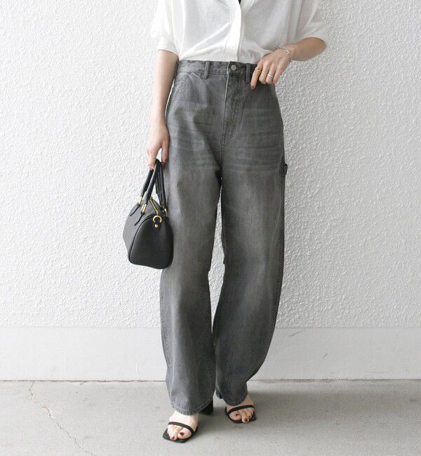 SHIPS any「SHIPS any:〈洗濯機可能〉コクーンペインター デニムパンツ［SHIPS any DENIM］」|デニム|ブラック