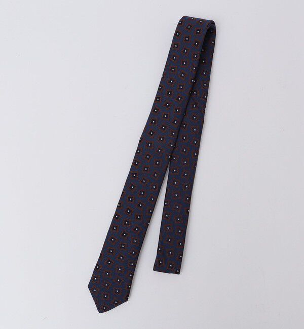 SHIPS「MARCEL LASSANCE: SILK/COTTON KOMON NARROW TIE」|ネクタイ・蝶ネクタイ|ネイビー