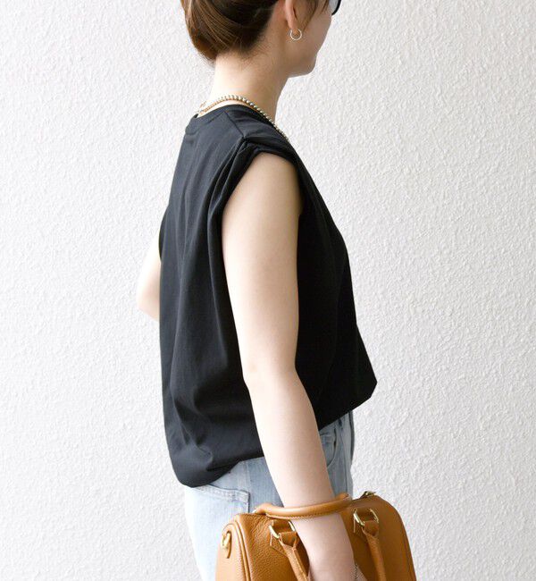 SHIPS any「SHIPS any:〈抗菌防臭/洗濯機可能〉USAコットン ラウンドヘム ノースリーブ TEE」|Tシャツ・カットソー|