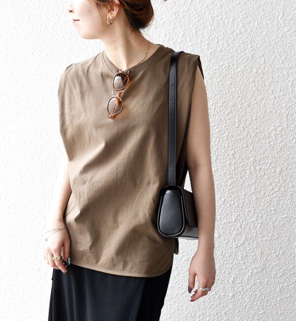 SHIPS any「SHIPS any:〈抗菌防臭/洗濯機可能〉USAコットン ラウンドヘム ノースリーブ TEE」|Tシャツ・カットソー|