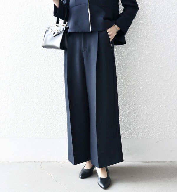 SHIPS any「SHIPS any:〈洗濯機可能〉ダブルクロス クロップド ワイド パンツ ［NAVY BLUE］」|その他|
