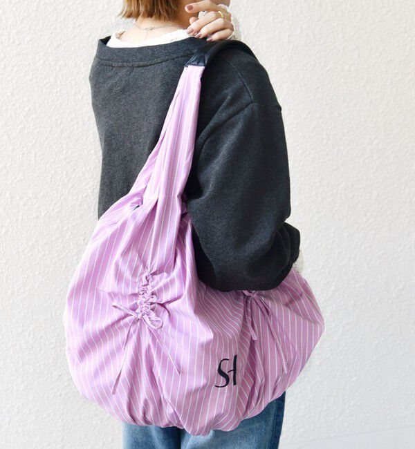 SHIPS for women「【WEB限定】ストライプ ドロスト バッグ」|トートバッグ|