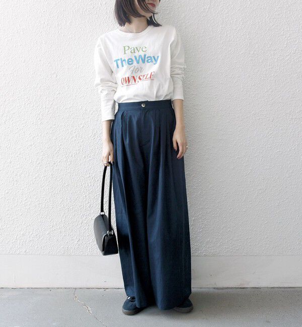 SHIPS any「SHIPS any:〈洗濯機可能〉リネン ミックス タック フレア ワイド パンツ」|その他|