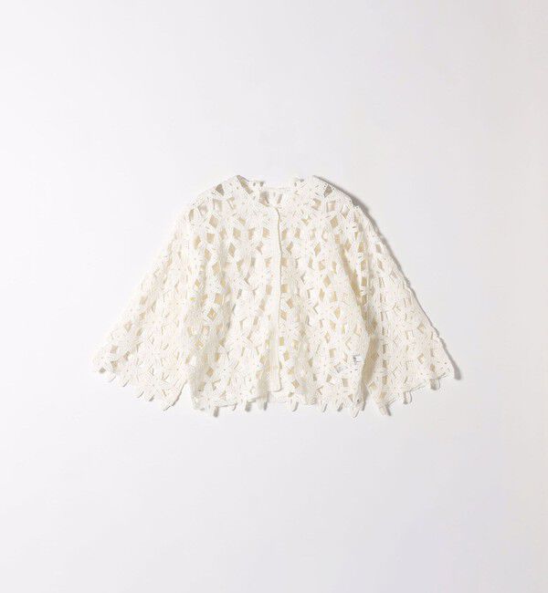 SHIPS any「SHIPS any:〈手洗い可能〉フラワー クロシェ レース カーディガン」|カーディガン|