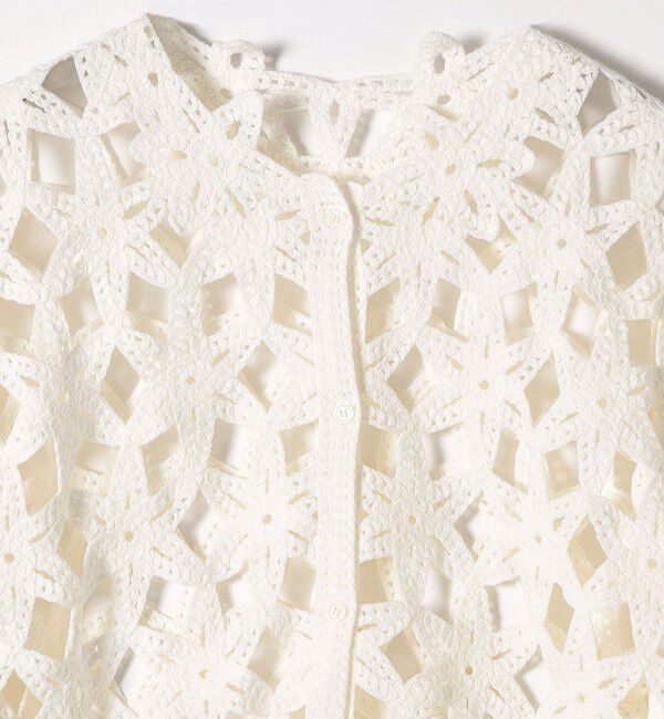 SHIPS any「SHIPS any:〈手洗い可能〉フラワー クロシェ レース カーディガン」|カーディガン|