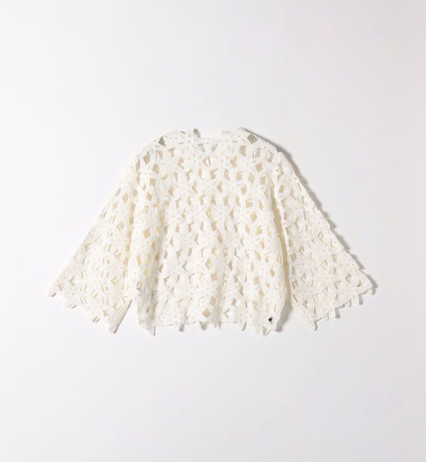 SHIPS any「SHIPS any:〈手洗い可能〉フラワー クロシェ レース カーディガン」|カーディガン|