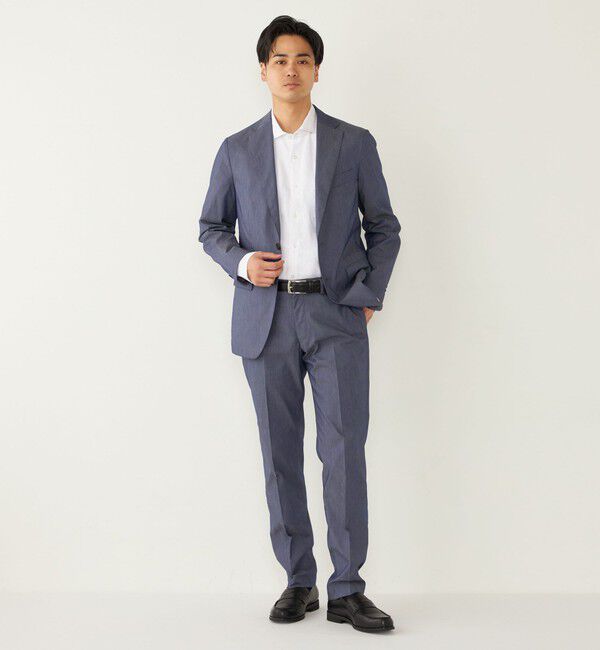 SHIPS Colors 「SHIPS Colors:〈洗濯機可能〉デニム ライク スラックス(セットアップ対応可能)」|スラックス|