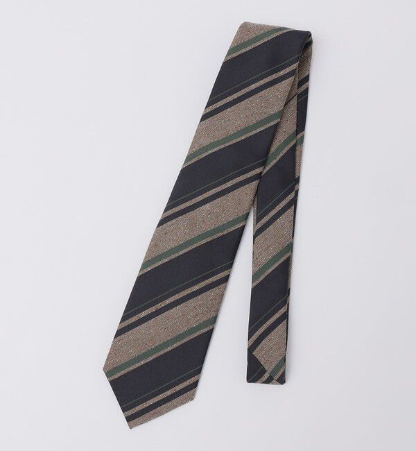 SHIPS「Puccini: シルク メランジ ヘリンボーン ストライプ タイ」|ネクタイ・蝶ネクタイ|ダークグレー