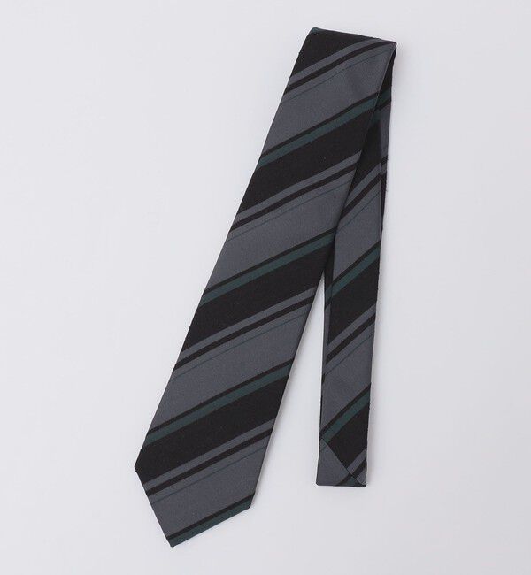 SHIPS「Puccini: シルク メランジ ヘリンボーン ストライプ タイ」|ネクタイ・蝶ネクタイ|ブラック