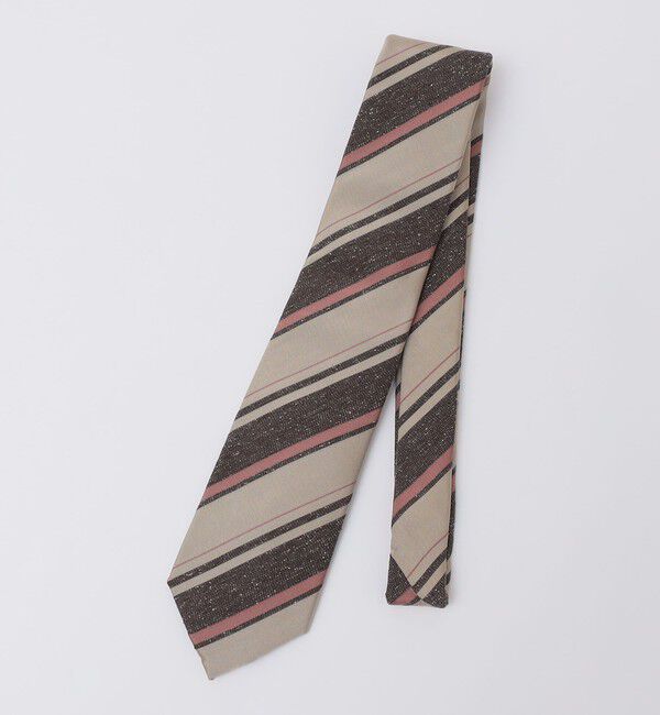 SHIPS「Puccini: シルク メランジ ヘリンボーン ストライプ タイ」|ネクタイ・蝶ネクタイ|ブラウン系