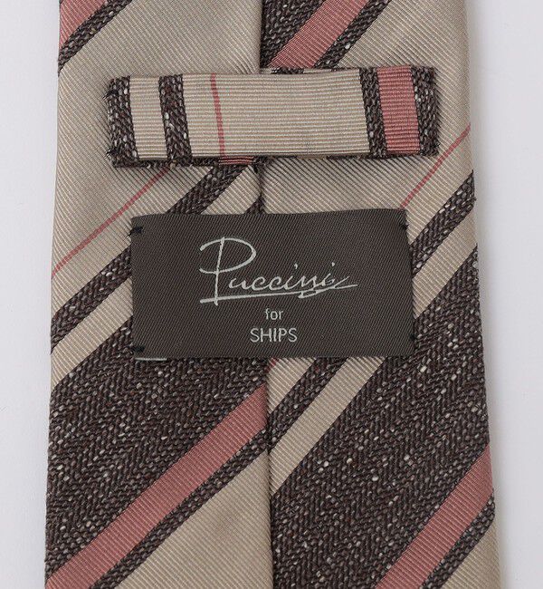 SHIPS「Puccini: シルク メランジ ヘリンボーン ストライプ タイ」|ネクタイ・蝶ネクタイ|