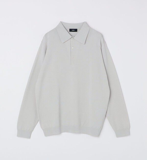 SHIPS「SHIPS:〈手洗い可能/抗菌防臭〉16ゲージ インレイ ロングスリーブ ポロニット」|ニット・セーター|