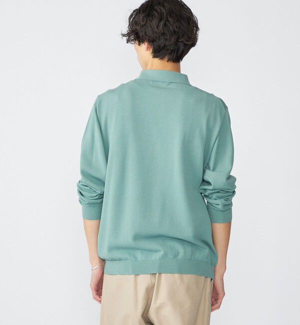 SHIPS「SHIPS:〈手洗い可能/抗菌防臭〉16ゲージ インレイ ロングスリーブ ポロニット」|ニット・セーター|