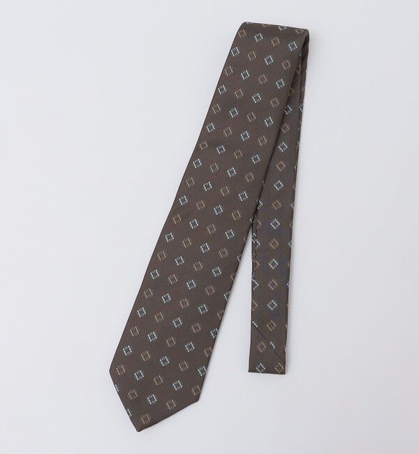 SHIPS「Puccini: シルク スクエア 小紋 タイ」|ネクタイ・蝶ネクタイ|ブラウン系